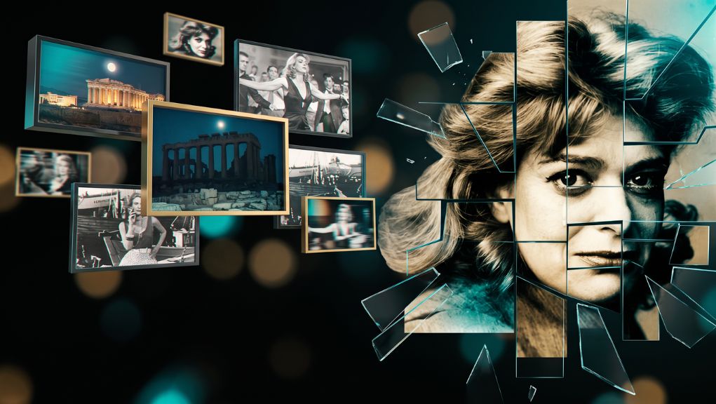 Melina Mercouri tribute event poster for “The Light That Remains,” October 17–18, 2026, in Athens, featuring Athenart Jewelry among the participating Greek designers.
