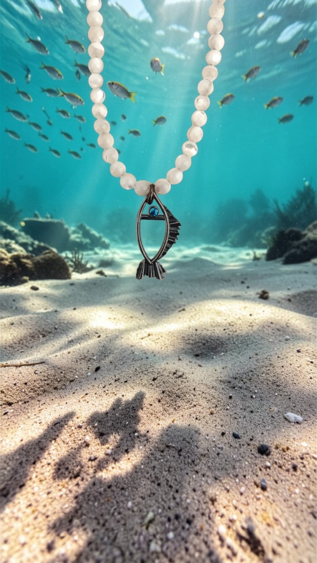 Summer Vibes, silver fish in the sea by Athenart 