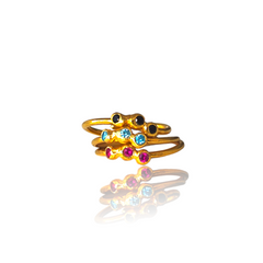 Minimal zircon stacking ring handmade in Athens