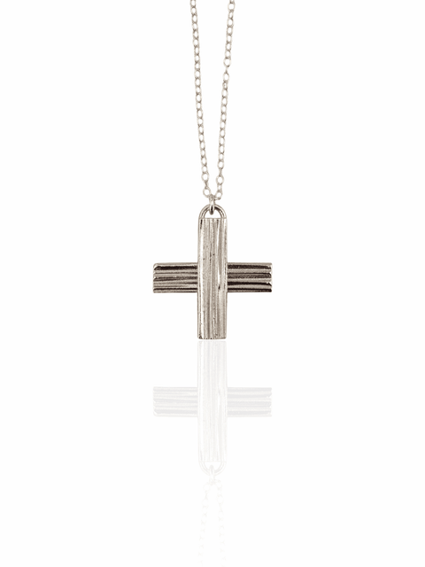 Unisex Small Silver Cross Pendant - Athenart 