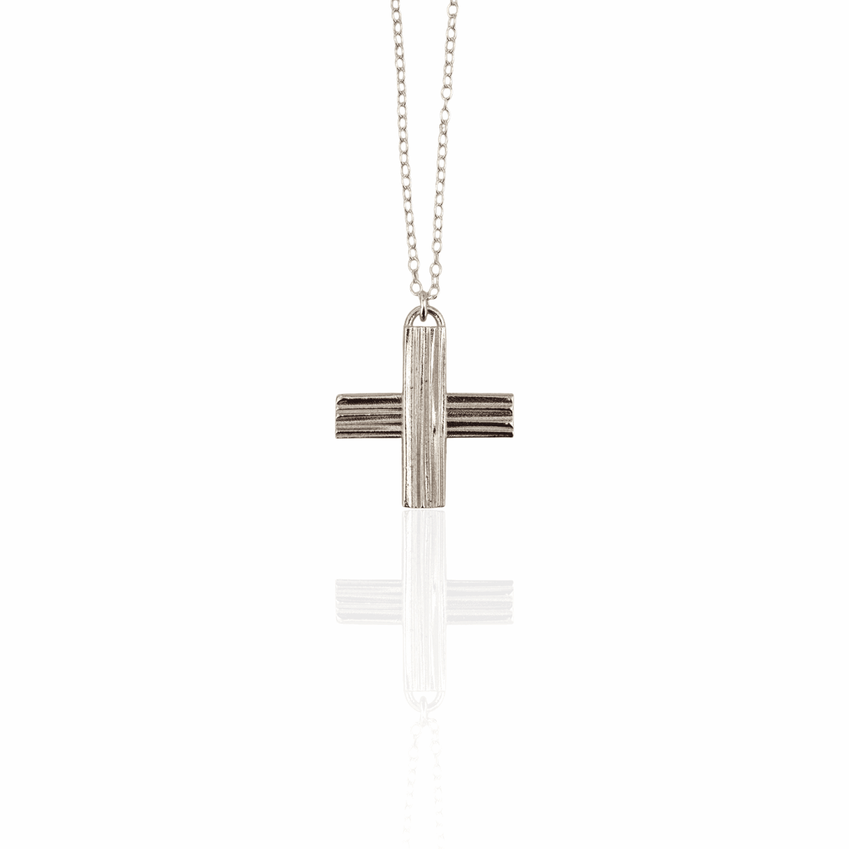 Unisex Small Silver Cross Pendant - Athenart 