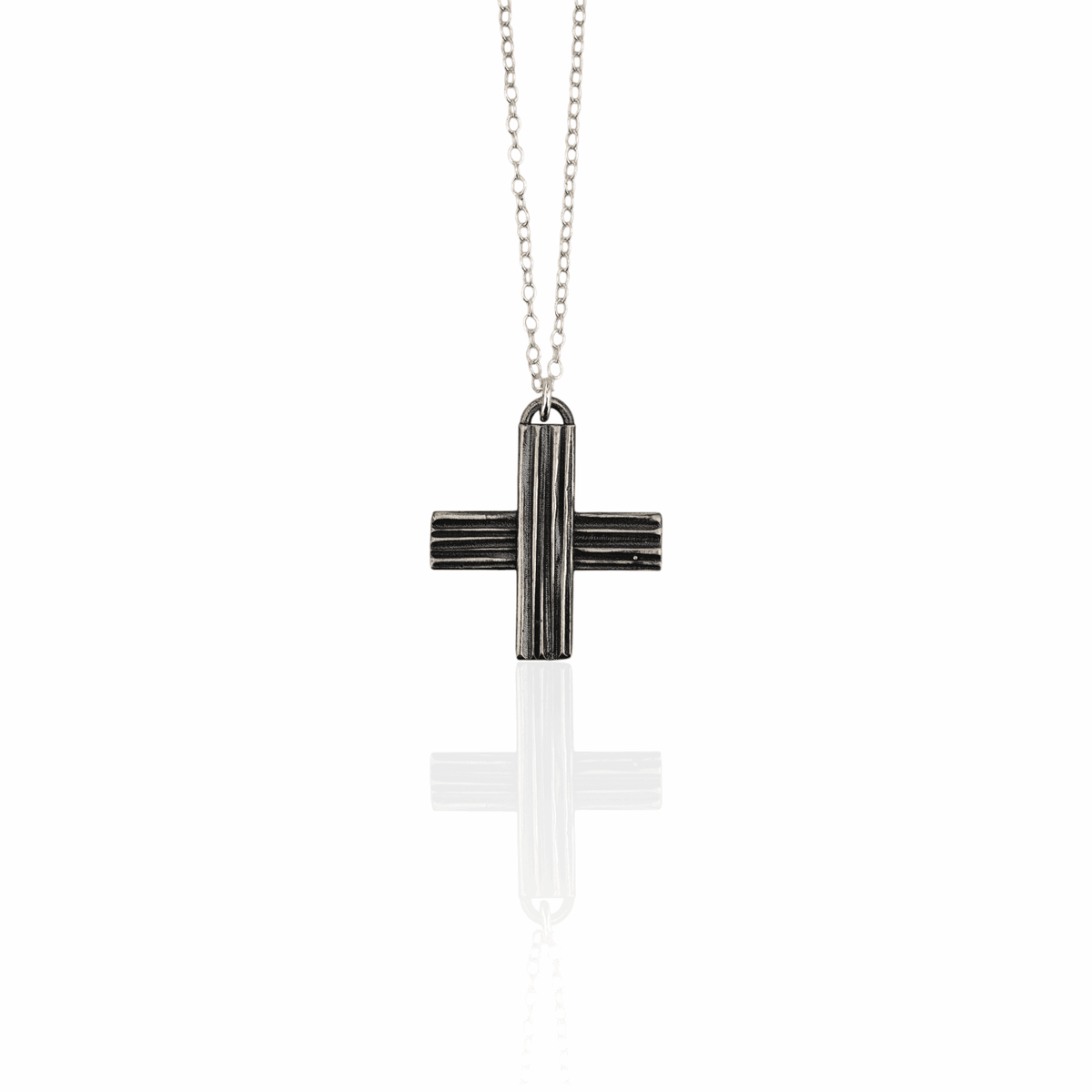 Unisex Small Silver Cross Pendant - Athenart 