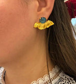 Argus Earrings with Green Agate - Athenart 
