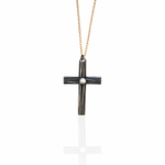 Silver Cross Pendant with Pearl - Athenart 