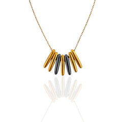 Two-Tone Oval Charm Necklace - Athenart 