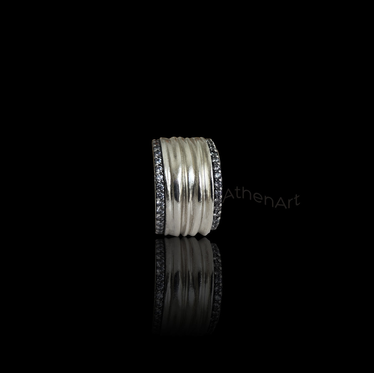 Hemera Ring with White Zircons