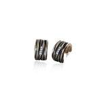Silver oxidized Hoops with zircons