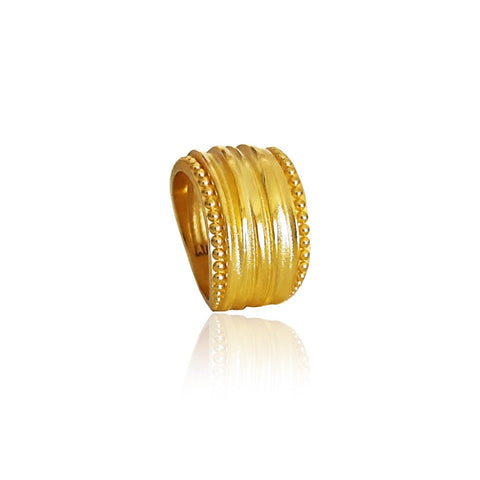 Silver Gold plated Athenais ring from Peplos Collection of Athenart made in Greece 