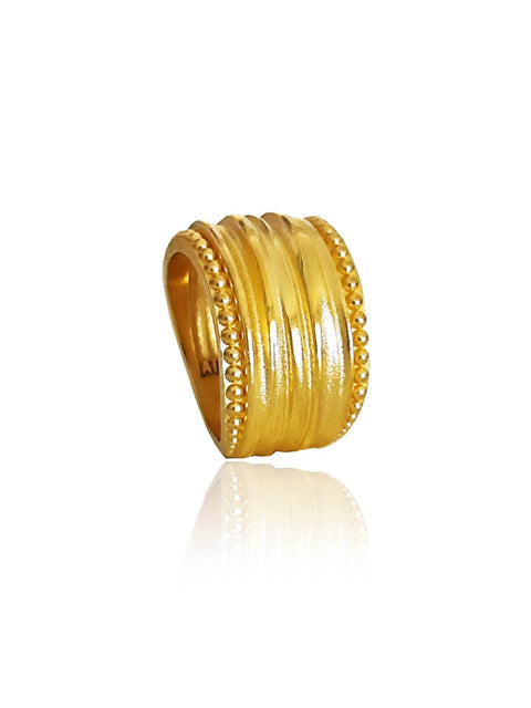 Silver Gold plated Athenais ring from Peplos Collection of Athenart made in Greece 