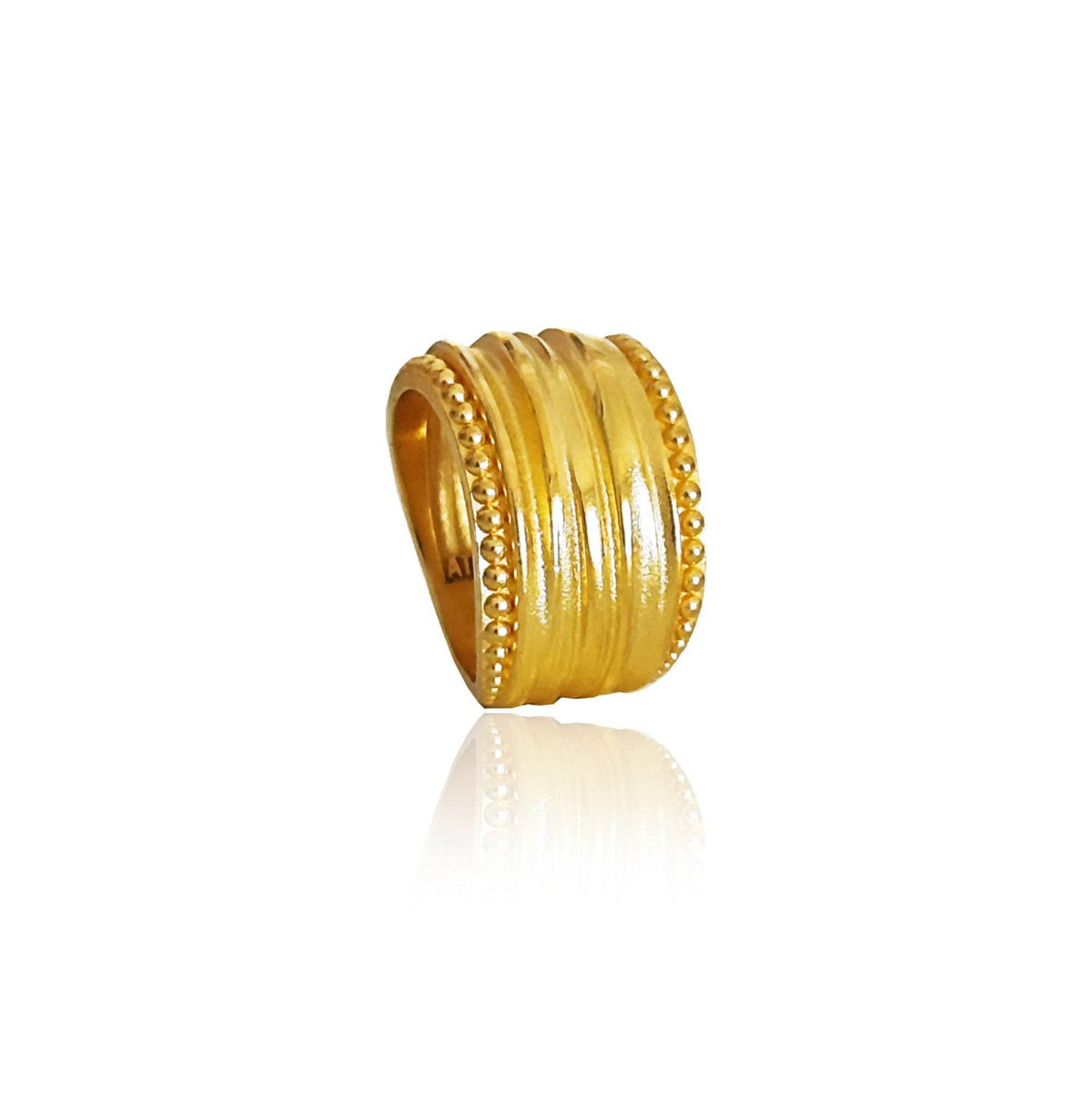 Silver Gold plated Athenais ring from Peplos Collection of Athenart made in Greece 