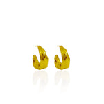 Athenais Drapé Hoops in gold-plated 925 silver with sculpted Peplos folds, product photo on white background