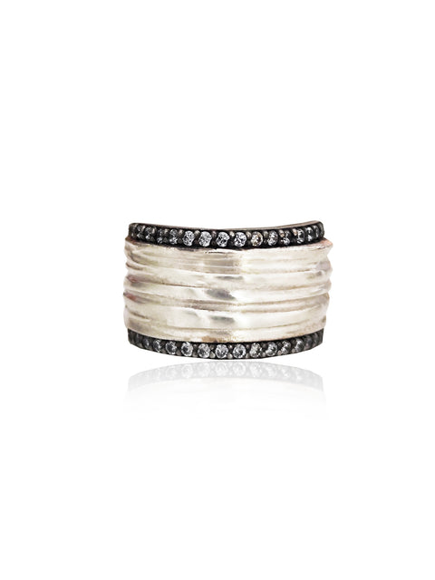 Hemera Ring with White Zircons