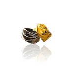 Athenais Origin Ring by Athenart in silver, gold plated, and oxidized finishes. Handmade adjustable Greek jewelry with sculptural folds.