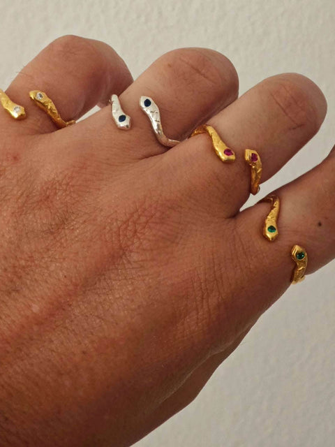 Ophis Double Snake Ring - Athenart 