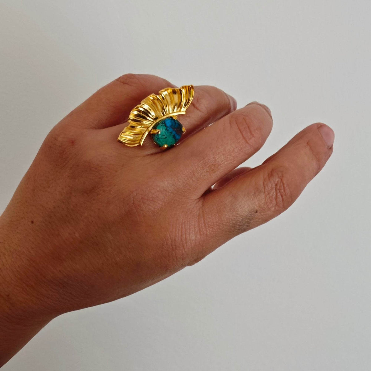 Argus Ring with Chrysocolla Stone - Athenart 