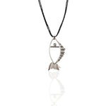 Silver Fish charm for both men and women with cord