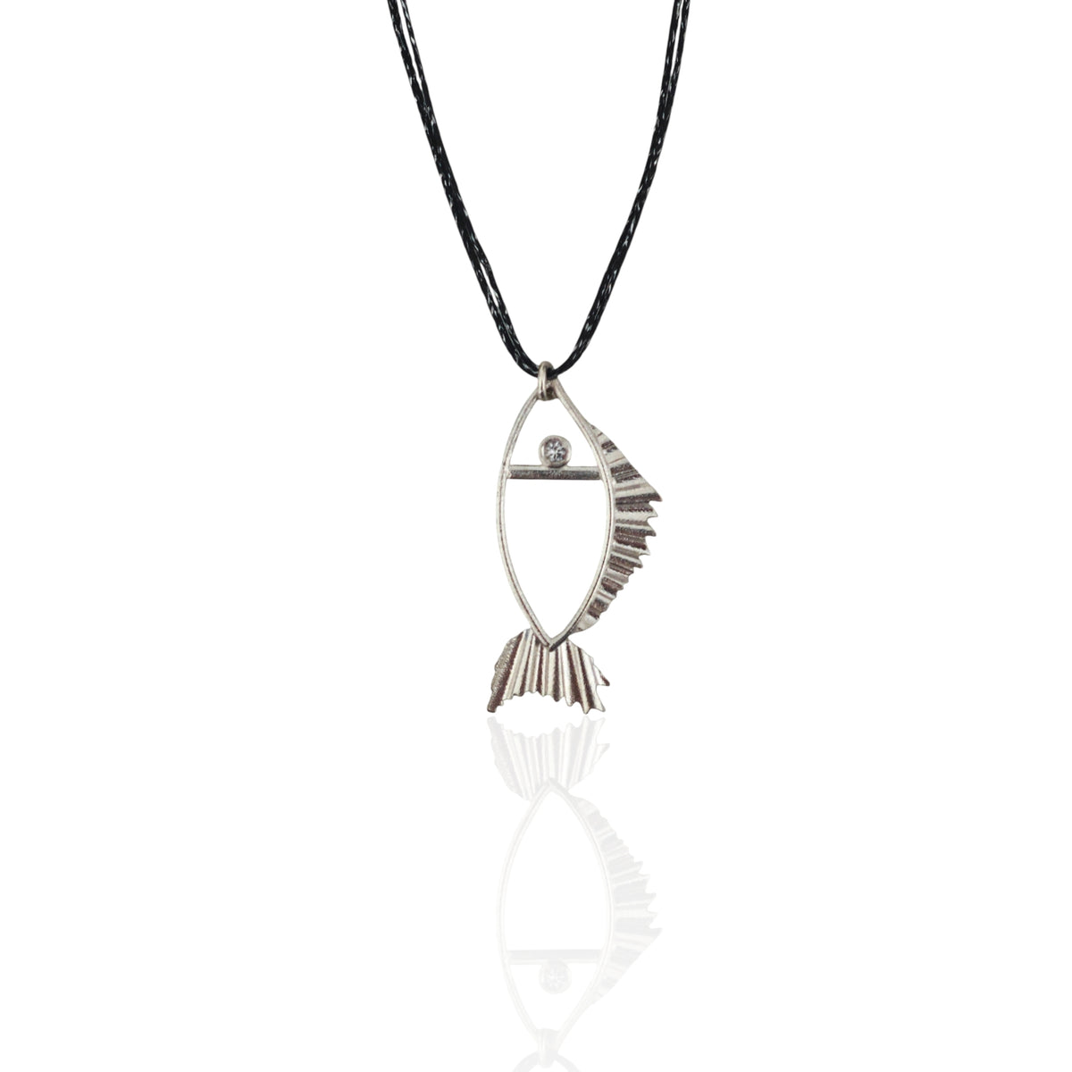 Silver Fish charm for both men and women with cord