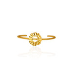 Helios Sun Cuff Bracelet in gold-plated silver, handmade by Athenart Jewelry in Athens