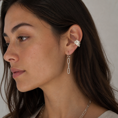 Link, rocker style silver chain earrings. Available greek designers wholesale 