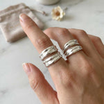Hnadmde Peplos silver drape ring by Athenart 