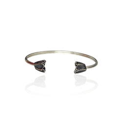 Athenais two tone oxidized sterling silver cuff bracelet with silver  details