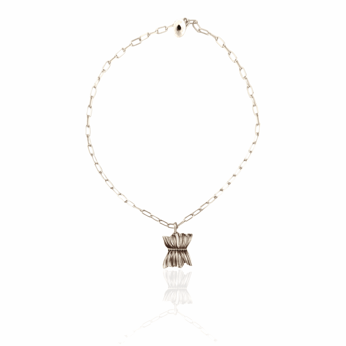 Silver Plissé Chain Necklace - Athenart 