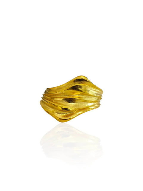 Wavy fold silver ring - Athenart 