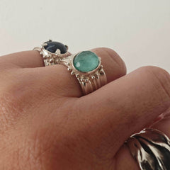 Aventurine Silver Ring - Athenart 