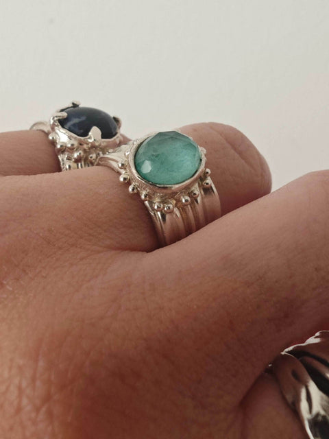 Aventurine Silver Ring - Athenart 