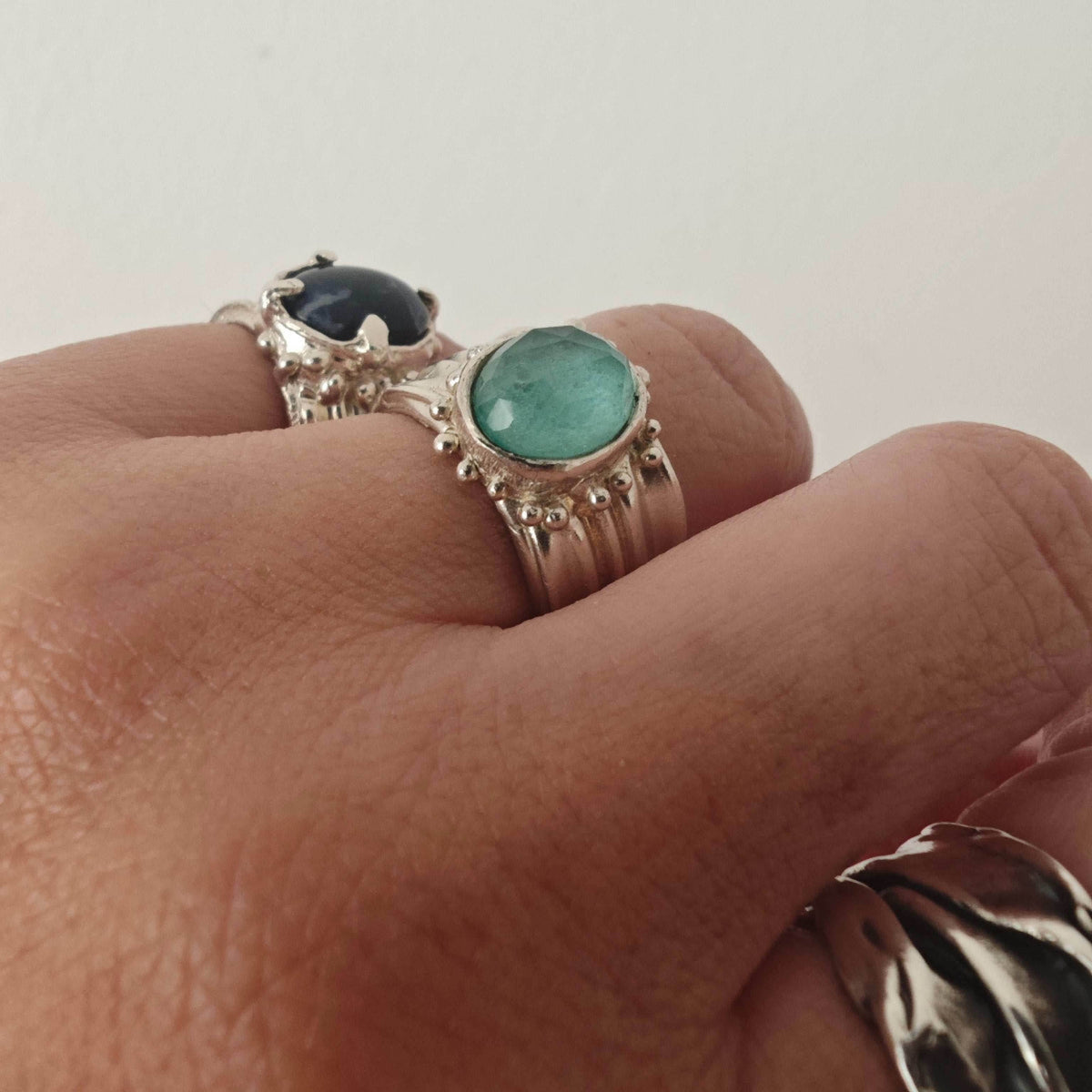 Aventurine Silver Ring - Athenart 