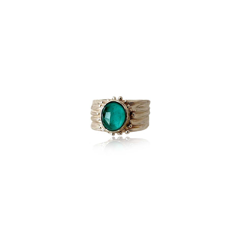 Aventurine Silver Ring