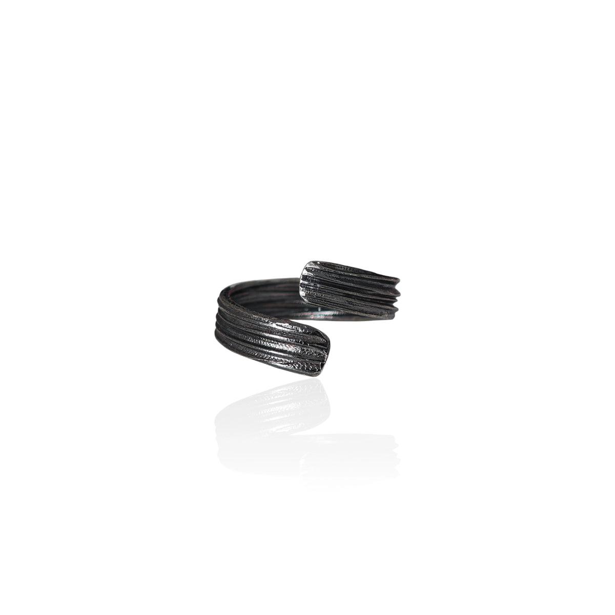 Black textured ring on a white background, unisex, hadnmade in Athens by Athenart, original ring