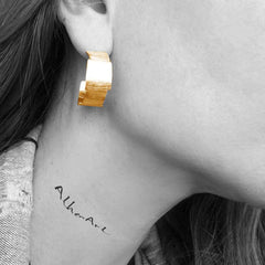 Block Textured Hoop Earrings - Athenart 
