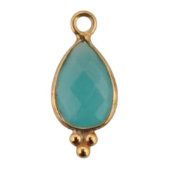 Phos Heart earrings with blue onyx gemstone drops