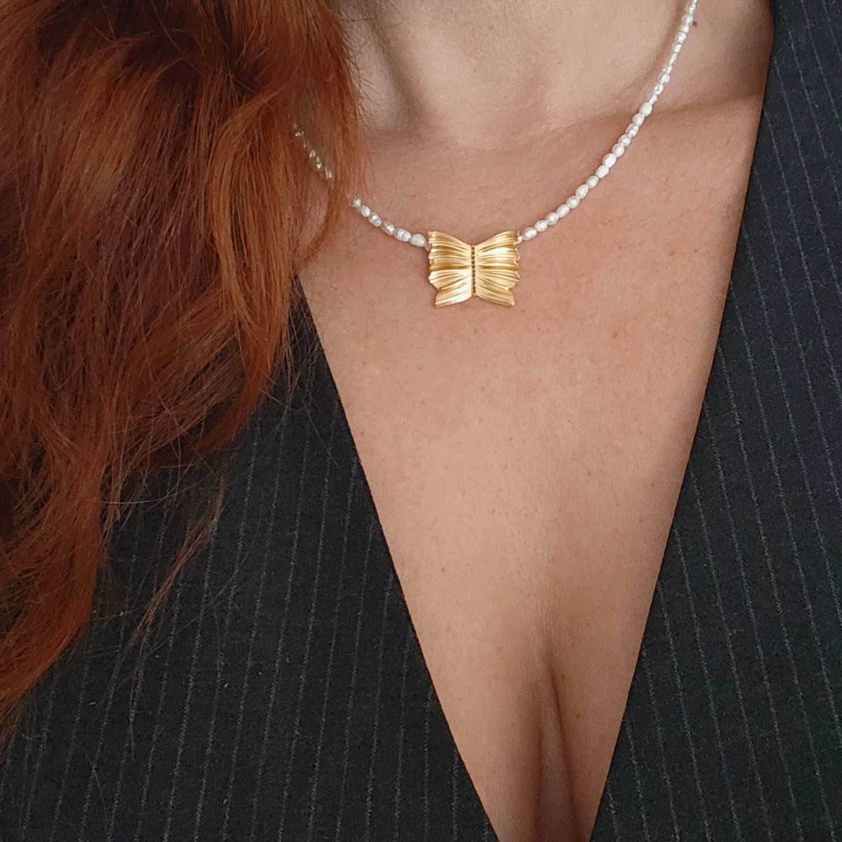 Golden Folded Charm Necklace - Athenart 