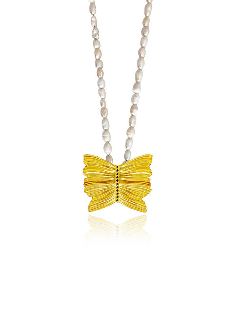 Golden Folded Charm Necklace - Athenart 