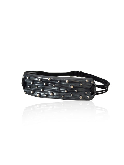 Starlit Peplos silver bracelet with oxidized finish and silver dots handmade in Athens