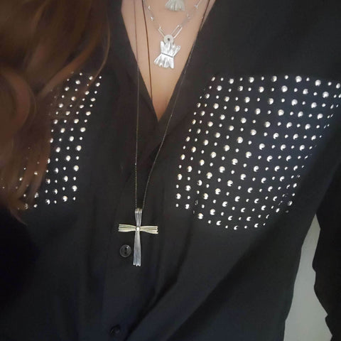 Big Fustanela Cross Necklace - Athenart 