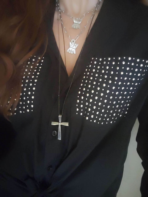 Big Fustanela Cross Necklace - Athenart 