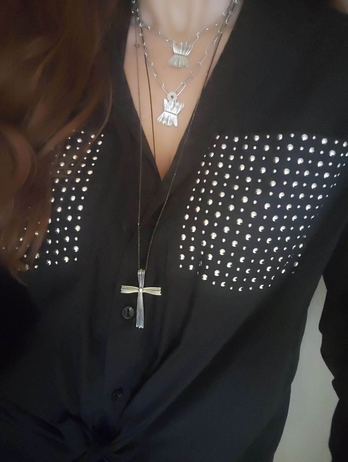 Big Fustanela Cross Necklace - Athenart 