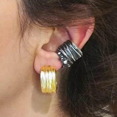 Whispers of the Peplos: Storyfold Hoop Earrings - Athenart 