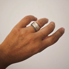 Eos silver Athenais ring with black zircon Greece inspired made in Athens, wholesale jewelry 