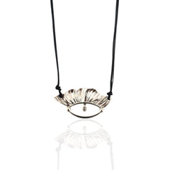Handmade evil eye necklace in Silver 925 with white or light blue zircon by Athenart