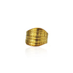Gold plated Peplos Drapé silver ring with sculptural pleated texture