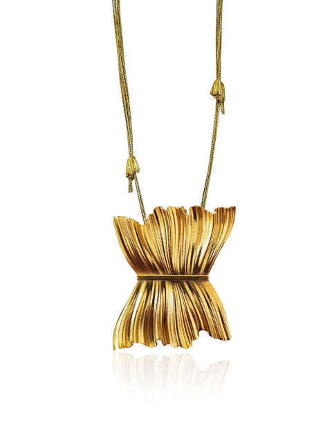 Agatha necklace with cord, sculptural Peplos pendant in 925 silve