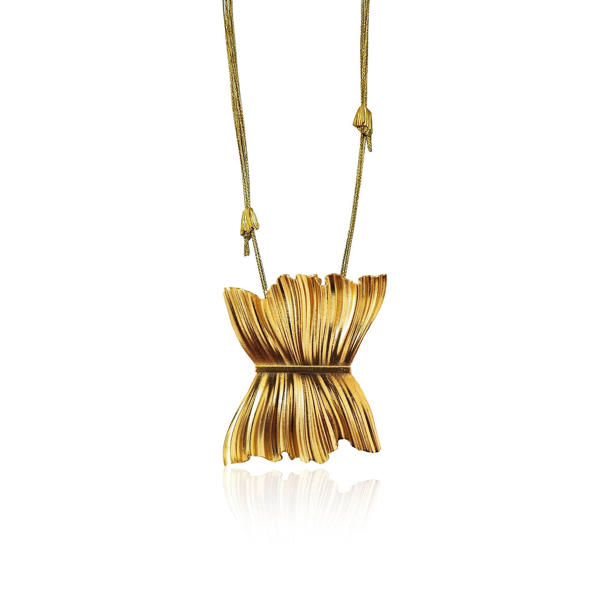 Agatha necklace with cord, sculptural Peplos pendant in 925 silve