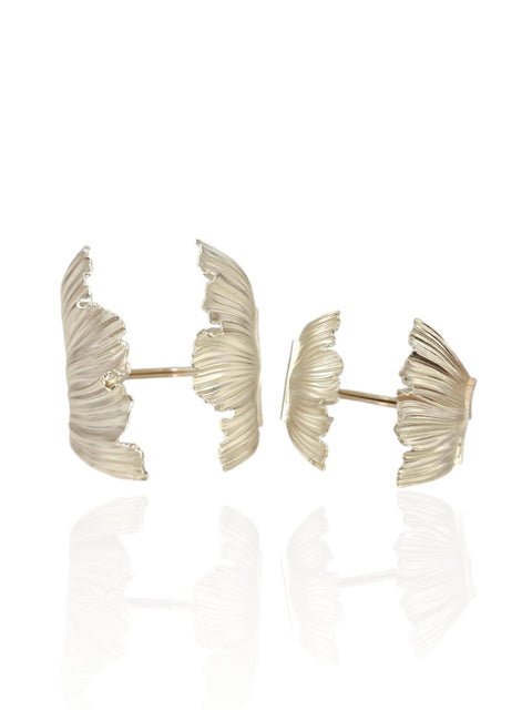 Fustanela Small and Large Sterling Silver cuff bracelets by Greek jewelry designer Athenart