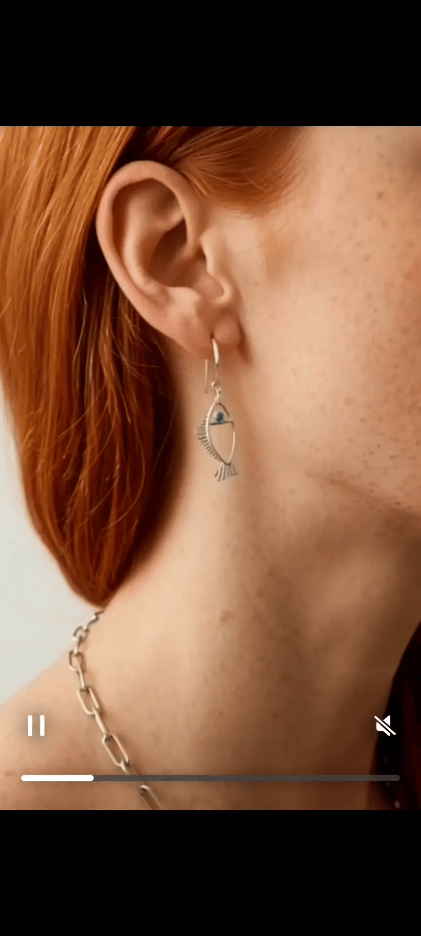 Galene Fish Hoop Earrings – Silver Fish Earrings with Zircon