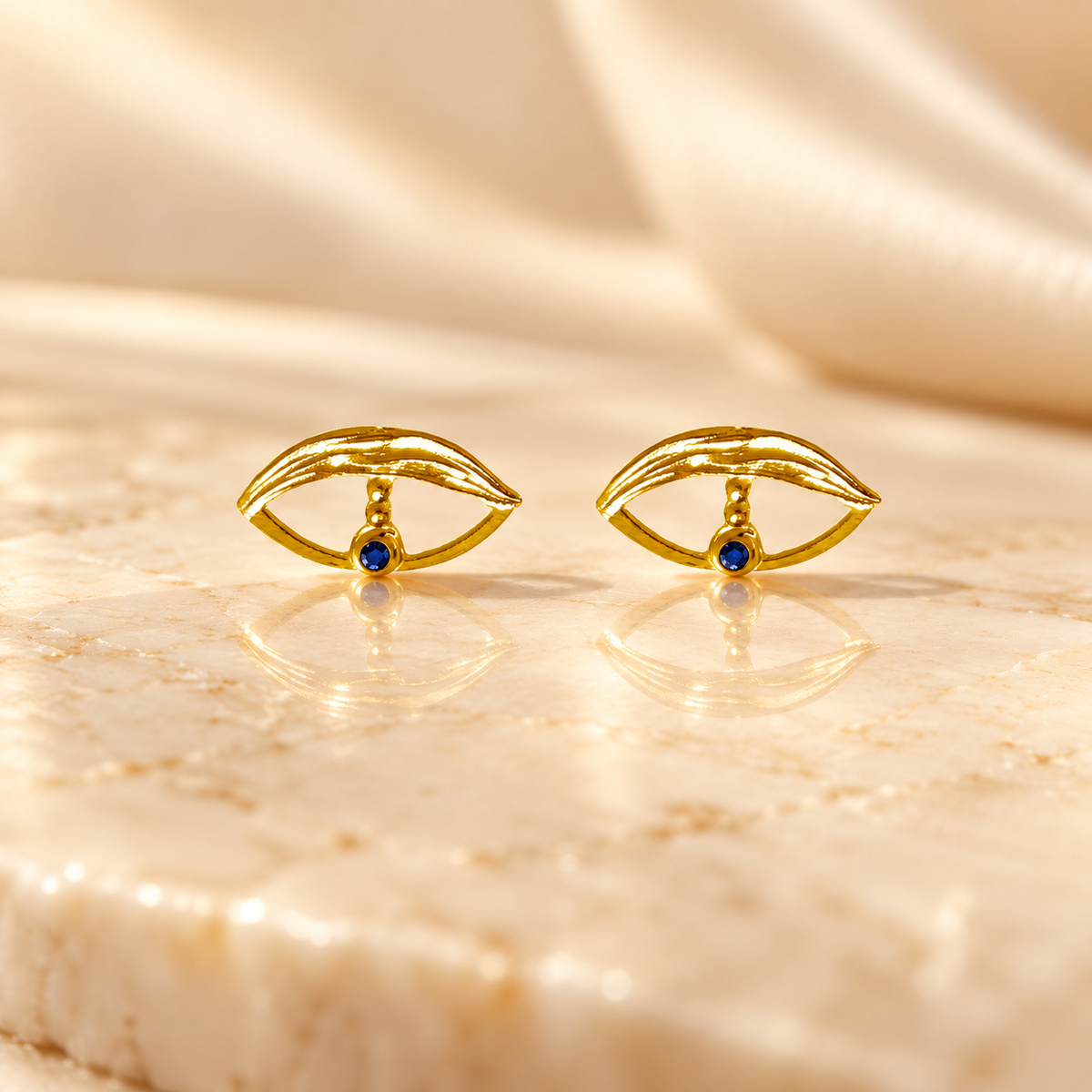 Argus Eye Gold Stud Earrings