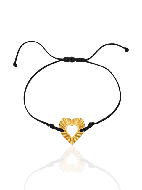 Phos Heart cord bracelet in silver gold plated finish